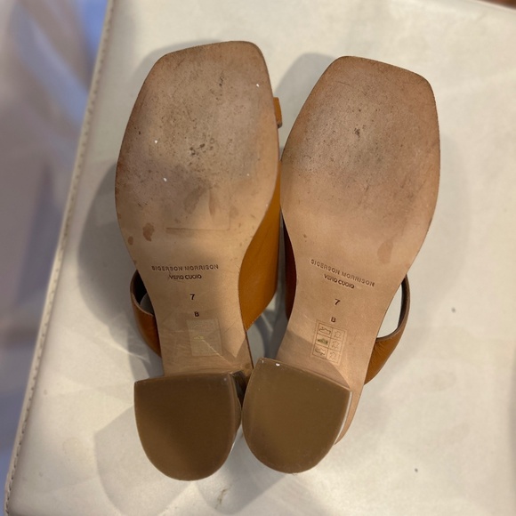 Sigerson Morrison Marcel Leather Silver Mirrored Metallic Block Heeled Sandal - Picture 7 of 15